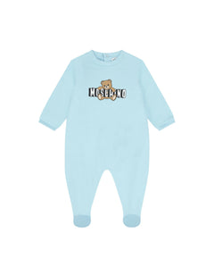 Moschino Kids Tutina con Stampa Logo Teddy Bear per Neonati