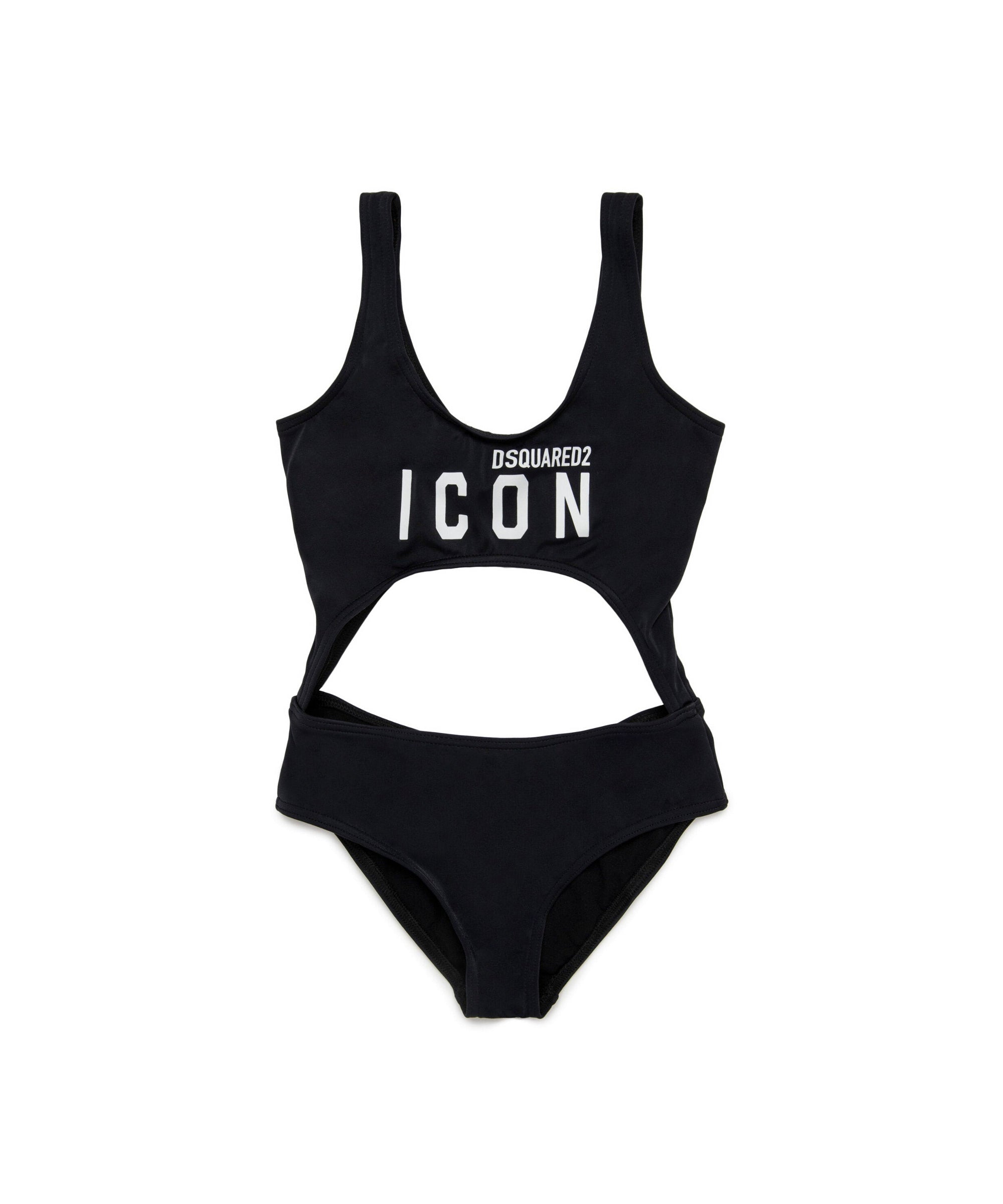 Dsquared2 Kids Costume Monokini Nero ICON per Bambine