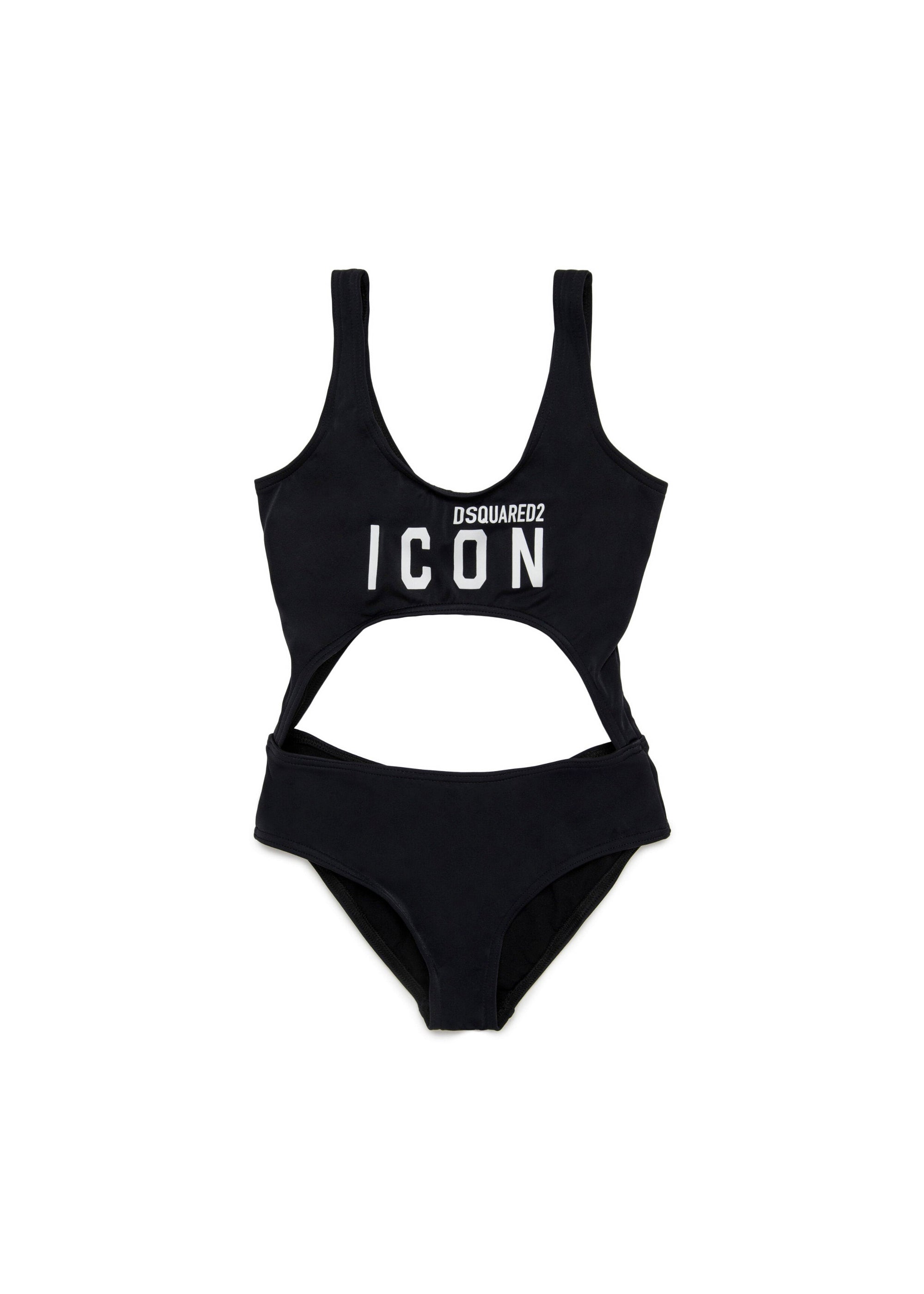 Dsquared2 Kids Costume Monokini Nero ICON per Bambine