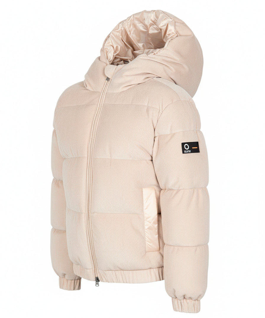 SUNS Kids Piumino Beige con Cappuccio per Bambine