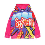 Dsquared2 Kids Felpa Fucsia con Cappuccio con Stampa Sport EDTN per Bambine