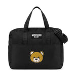 Moschino Kids Borsa Mamma Nera con Stampa Bear con Fasciatoio