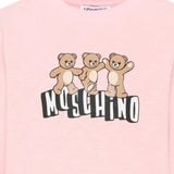Moschino Kids Felpa Rosa con Logo Teddy Bear per Bambine