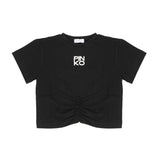Pinko Kids T-Shirt Pristine con Arricciatura e Logo per Bambine