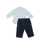 Moschino Kids Camicia a Righe con Jeans per Neonati