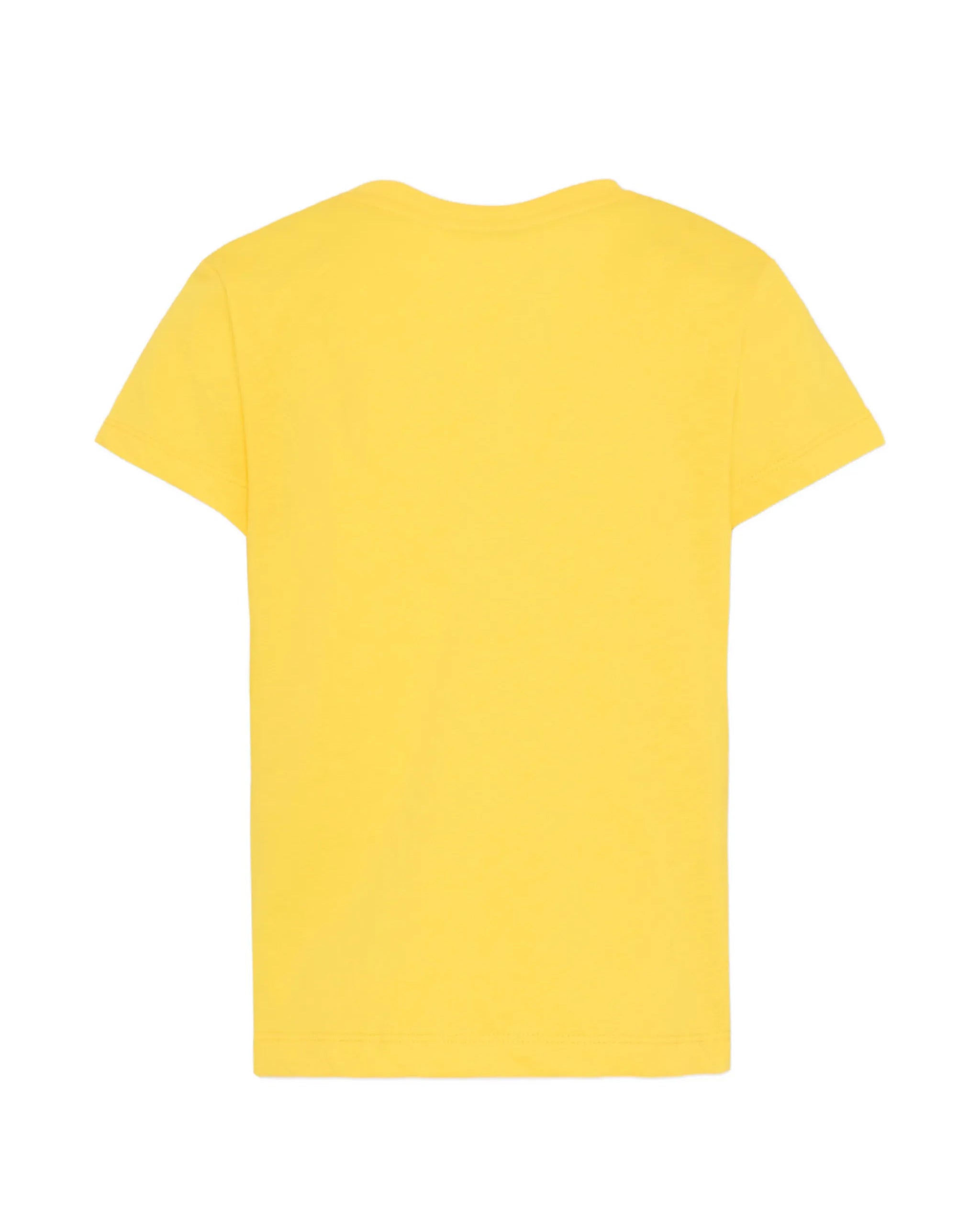 Moschino Kids T-Shirt Giallo con Piccolo Logo Teddy Bear per Bambini