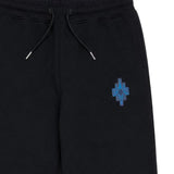 Marcelo Burlon County of Milan Kids Pantalone Nero con Logo Blu per Bambini