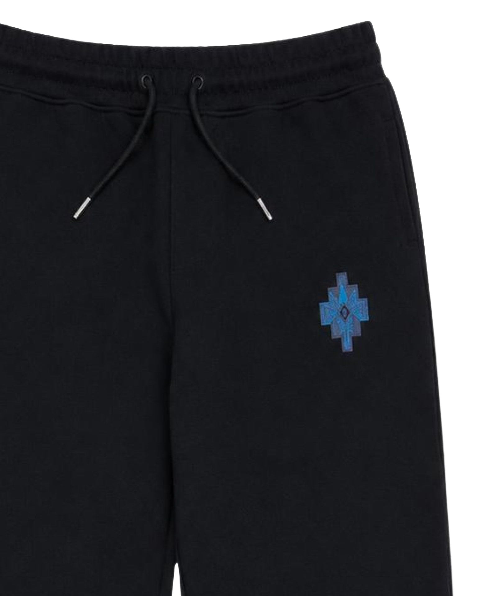Marcelo Burlon County of Milan Kids Pantalone Nero con Logo Blu per Bambini