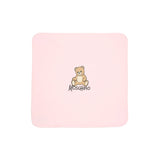 Moschino Kids Coperta Rosa con Stampa Logo Teddy per Neonate