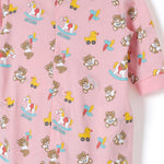 Moschino Kids Tutina Rosa con Stampa Grafica Teddy Bear All-over