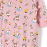 Moschino Kids Tutina Rosa con Stampa Grafica Teddy Bear All-over