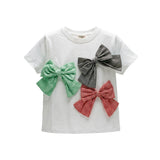 Vicolo Kids T-Shirt Off-White con Fiocchi per Bambine