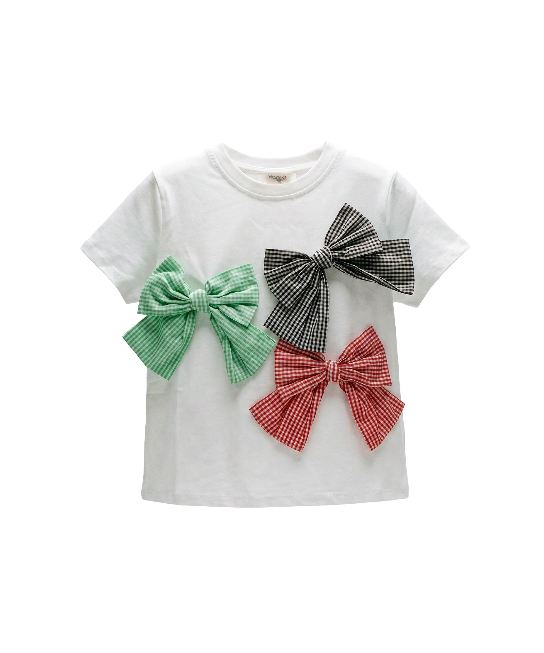 Vicolo Kids T-Shirt Off-White con Fiocchi per Bambine