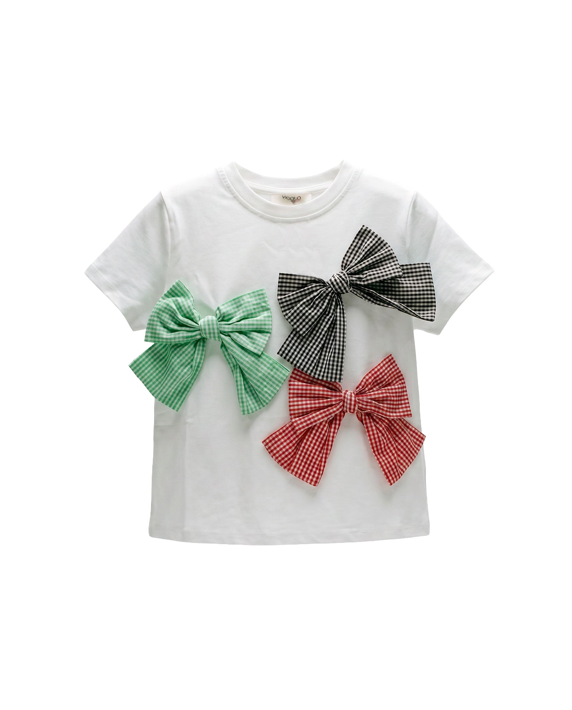 Vicolo Kids T-Shirt Off-White con Fiocchi per Bambine