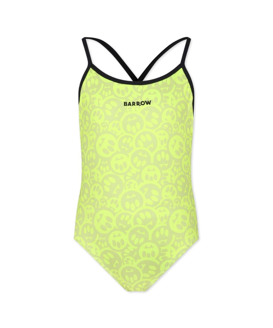 Barrow Kids Costume Intero Giallo Fluo con Smile All-over