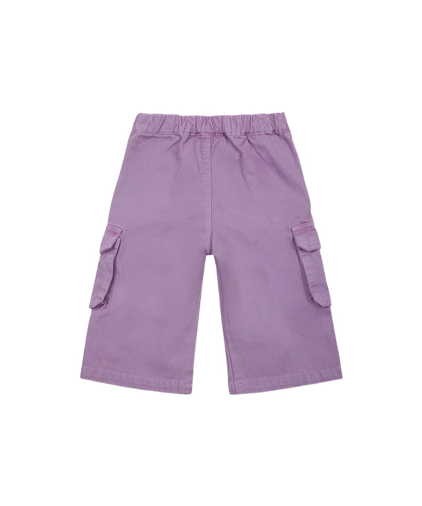 Diesel Kids Pantaloni Lilla Cargo con Logo per Neonate
