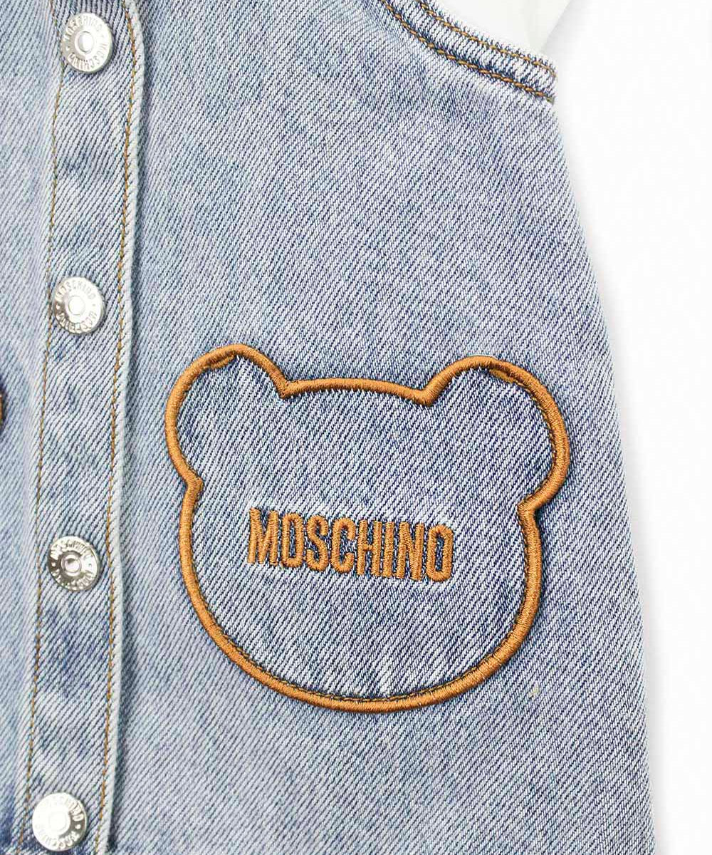 Moschino Kids Abito in Denim con T-shirt per Neonate