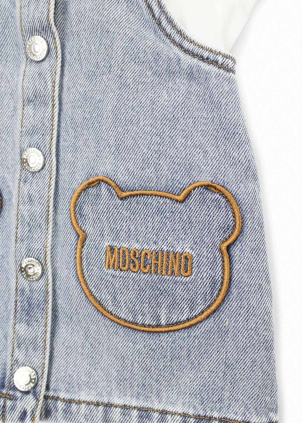 Moschino Kids Abito in Denim con T-shirt per Neonate