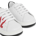 Dsquared2 Kids Sneakers Bianco con Logo Rosso per Neonati
