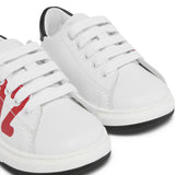 Dsquared2 Kids Sneakers Bianco con Logo Rosso per Neonati