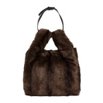 N°21 Kids Borsa Marrone Tote Fake Fur per Bambine (retro)