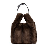N°21 Kids Borsa Marrone Tote Fake Fur per Bambine (retro)