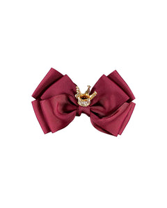 Angel's Face Kids Fermaglio per Capelli Port Royal Bordeaux con Fiocco e Corona per Bambine