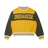 Dsquared2 Kids Maglione Girocollo Giallo con Logo per Bambini 