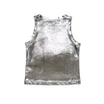 Diesel Kids Top Argento Metallizzato con Oval D per Bambine
