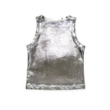 Diesel Kids Top Argento Metallizzato con Oval D per Bambine