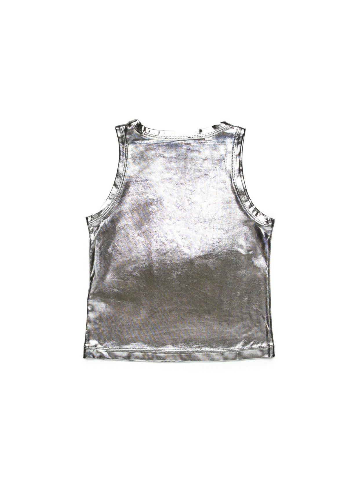 Diesel Kids Top Argento Metallizzato con Oval D per Bambine