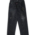 Dsquared2 Kids Pantalone in Denim Nero per Bambini