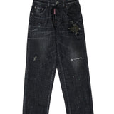 Dsquared2 Kids Pantalone in Denim Nero per Bambini