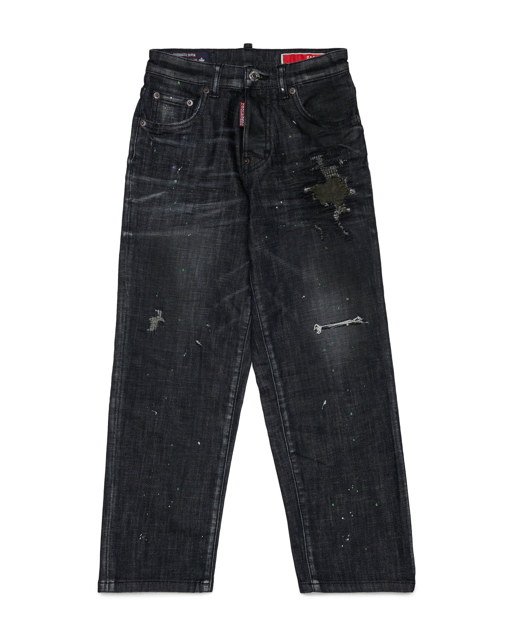 Dsquared2 Kids Pantalone in Denim Nero per Bambini