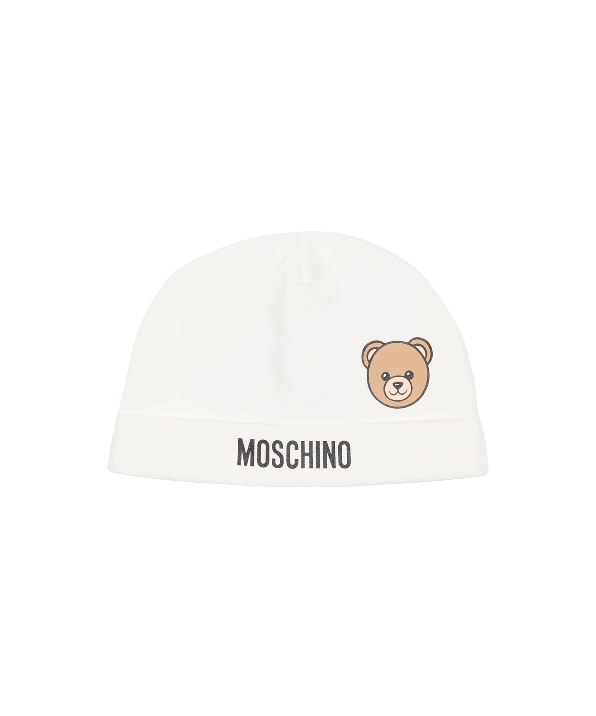 Moschino Kids Berretto con Stampa Logo Teddy Bear per Neonati