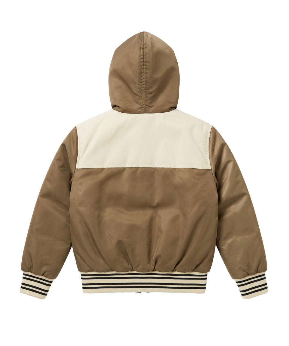Yes London Kids Bomber Bronzo e Beige con Patch Logo per Bambini