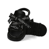 Elisabetta Franchi La Mia Bambina Sandalo Nero con Lacci per Bambine