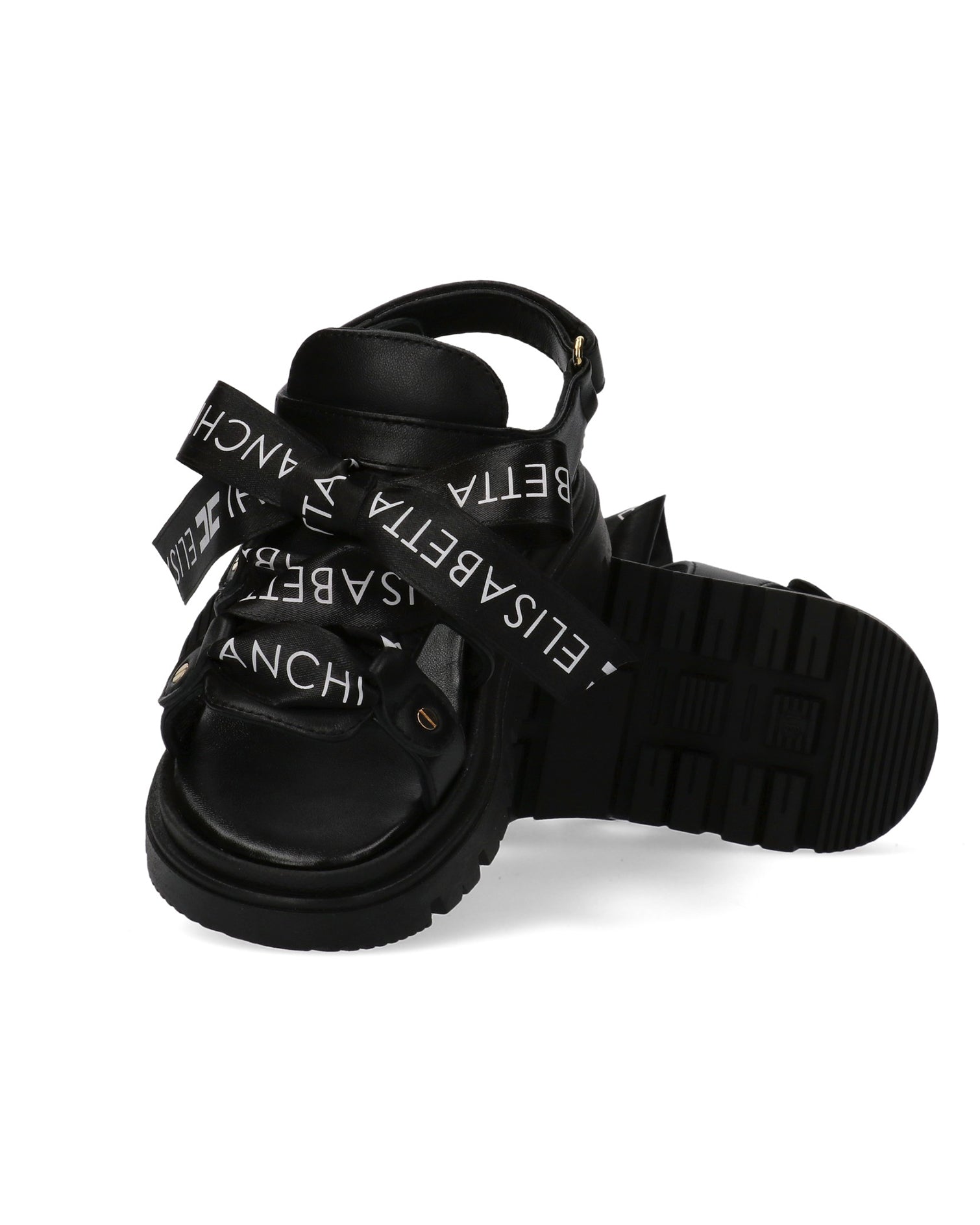 Elisabetta Franchi La Mia Bambina Sandalo Nero con Lacci per Bambine