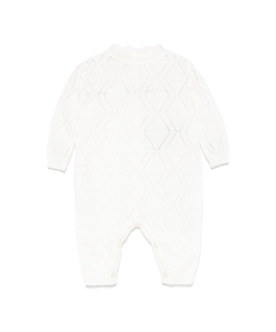 Elisabetta Franchi La Mia Bambina Tutina Panna Pointelle per Neonate