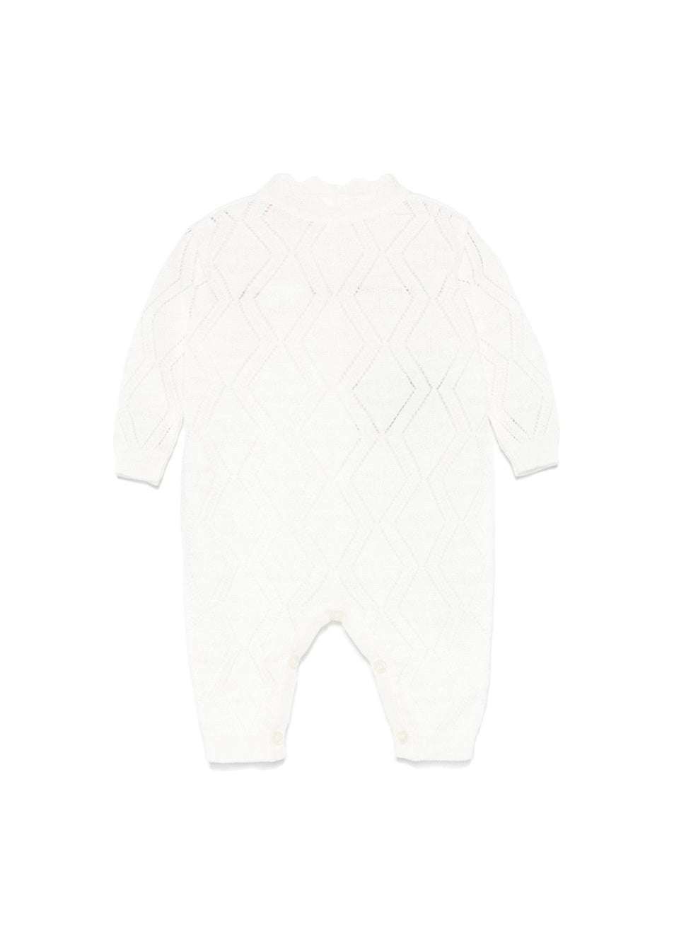 Elisabetta Franchi La Mia Bambina Tutina Panna Pointelle per Neonate