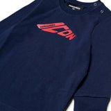 Dquared2 Kids Completo Blu con Stampa Logo a Contrasto rossa per Neonati