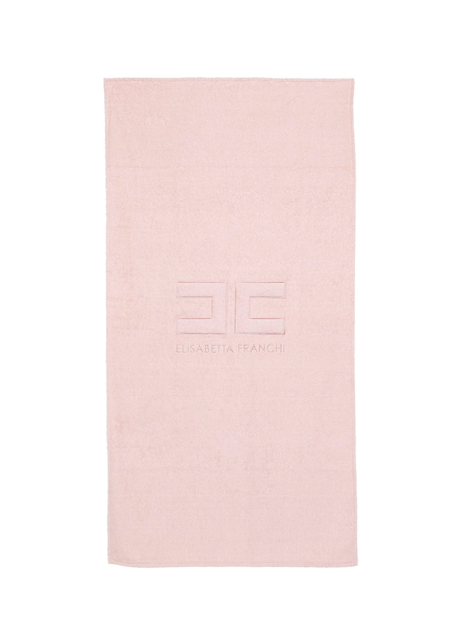 Elisabetta Franchi La Mia Bambina Asciugamano in Spugna Rosa con Logo