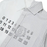 Maison Margiela Kids Camicia Bianco e a Strisce con Logo Unisex
