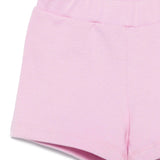 Barrow Kids T-shirt Bianca con Stampa Retro con Shorts Rosa per Neonate