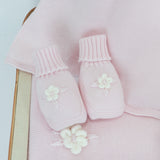 Le Coconnè Scarpine Rosa con Fiori per Neonate