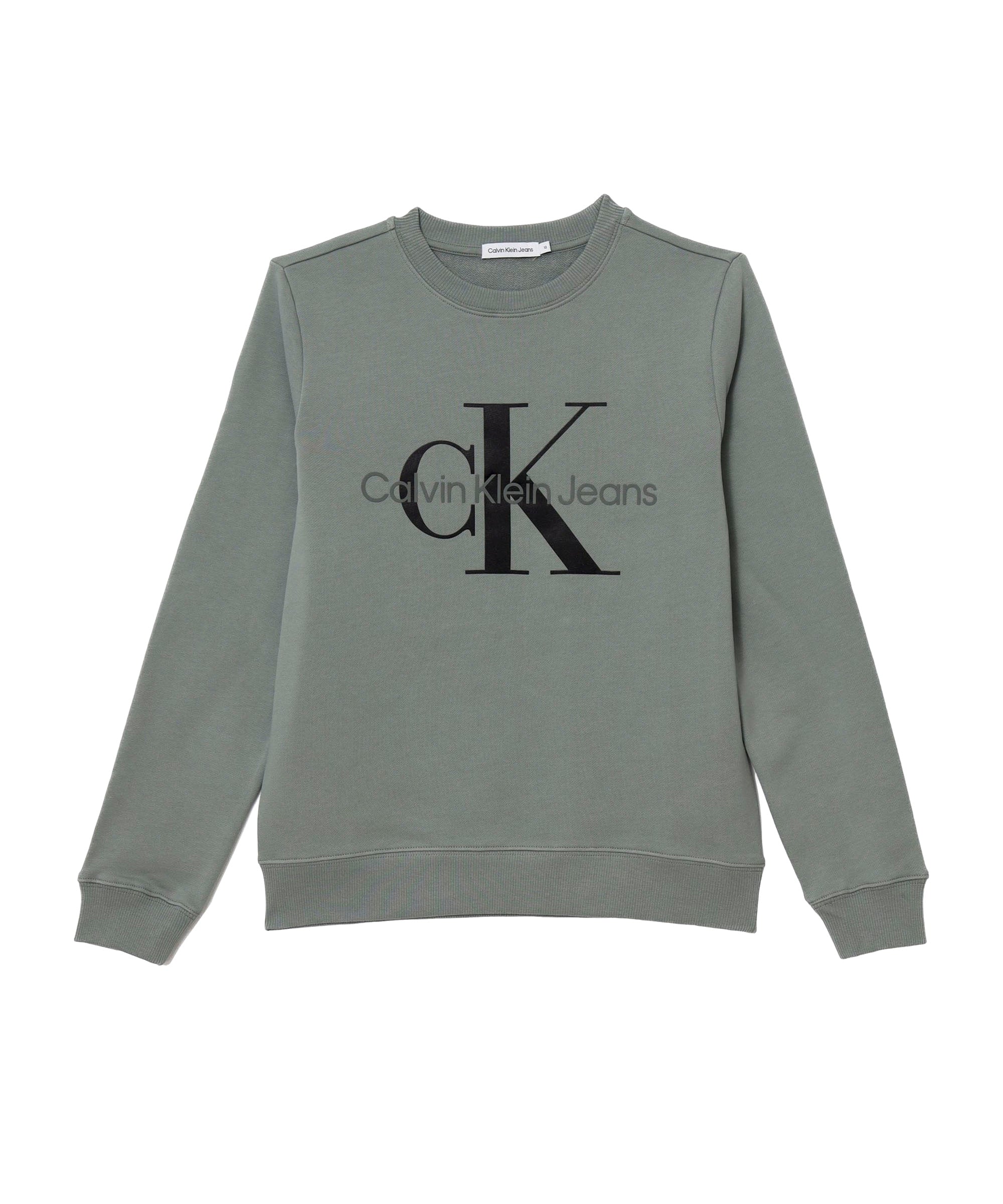 Calvin Klein Kids Felpa Verde Girocollo con Logo per Bambini
