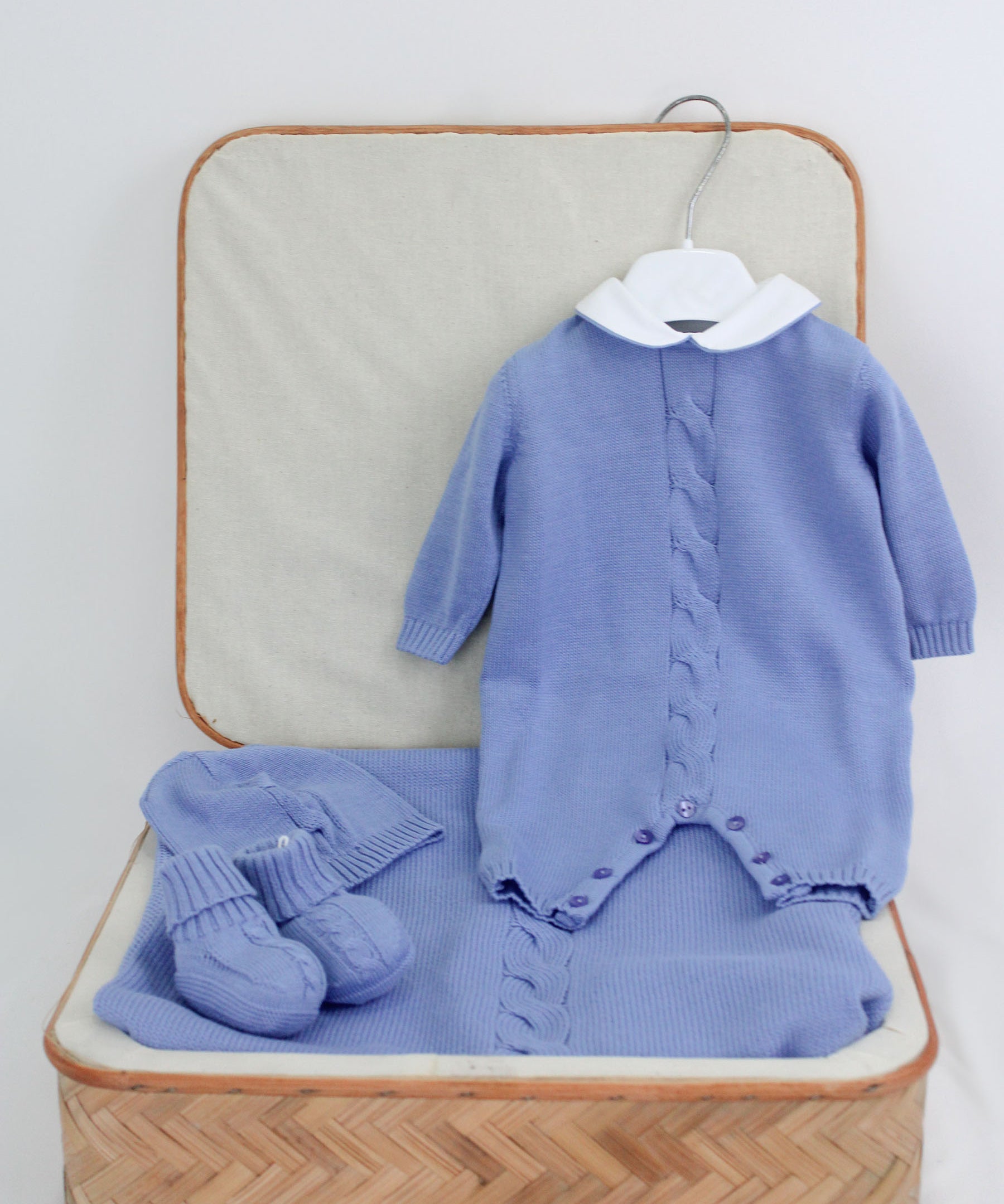 Le Coconne Corredino Celeste con Tutina per Neonati