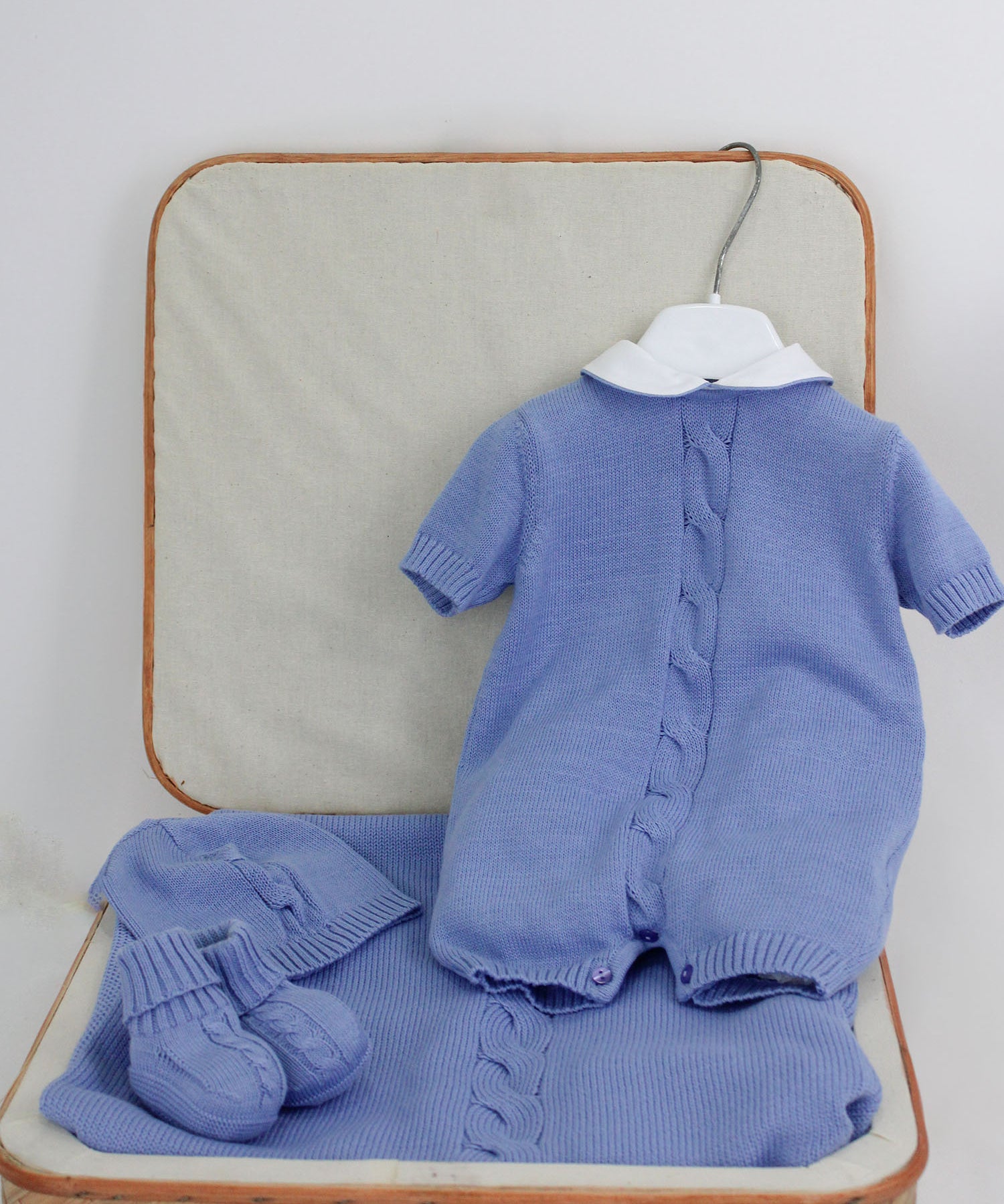 Le Coconne Corredino Celeste con Pagliaccetto per Neonati