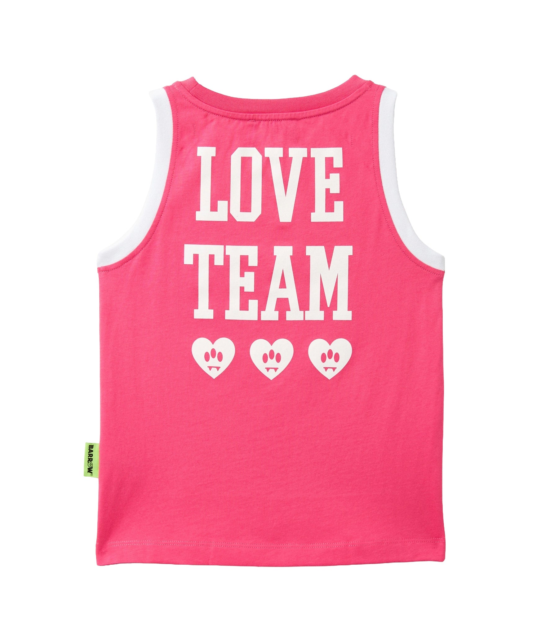 Barrow Kids Canotta Fucsia con Stampa Bianco per Bambine