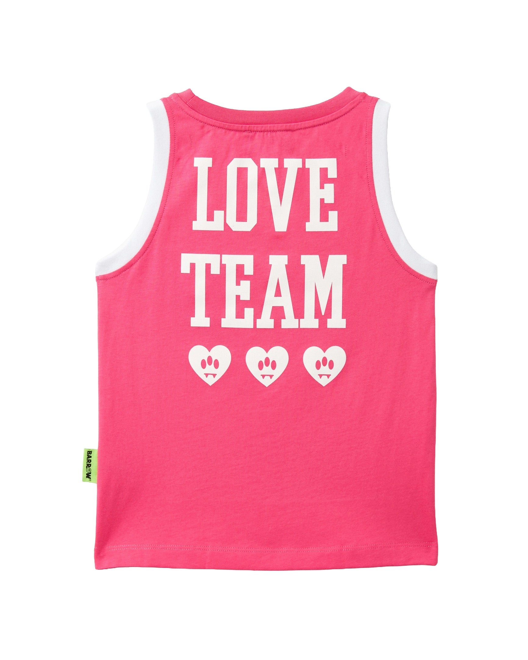 Barrow Kids Canotta Fucsia con Stampa Bianco per Bambine